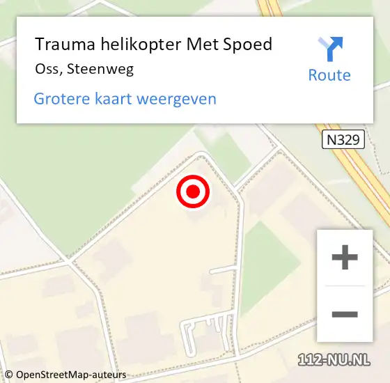 Locatie op kaart van de 112 melding: Trauma helikopter Met Spoed Naar Oss, Steenweg op 8 juli 2024 11:29