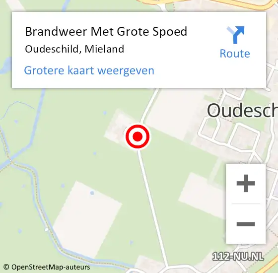 Locatie op kaart van de 112 melding: Brandweer Met Grote Spoed Naar Oudeschild, Mieland op 12 oktober 2014 10:49