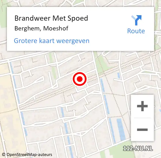 Locatie op kaart van de 112 melding: Brandweer Met Spoed Naar Berghem, Moeshof op 8 juli 2024 11:29