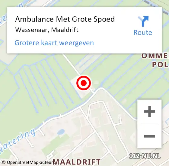 Locatie op kaart van de 112 melding: Ambulance Met Grote Spoed Naar Wassenaar, Maaldrift op 8 juli 2024 11:59