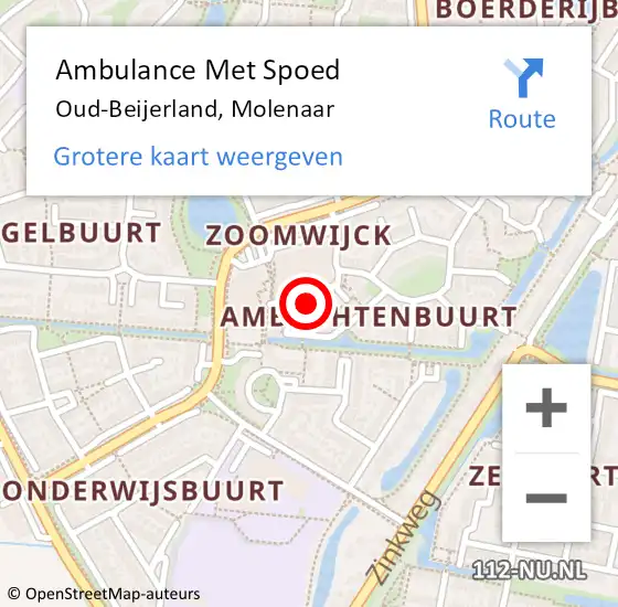 Locatie op kaart van de 112 melding: Ambulance Met Spoed Naar Oud-Beijerland, Molenaar op 8 juli 2024 12:04