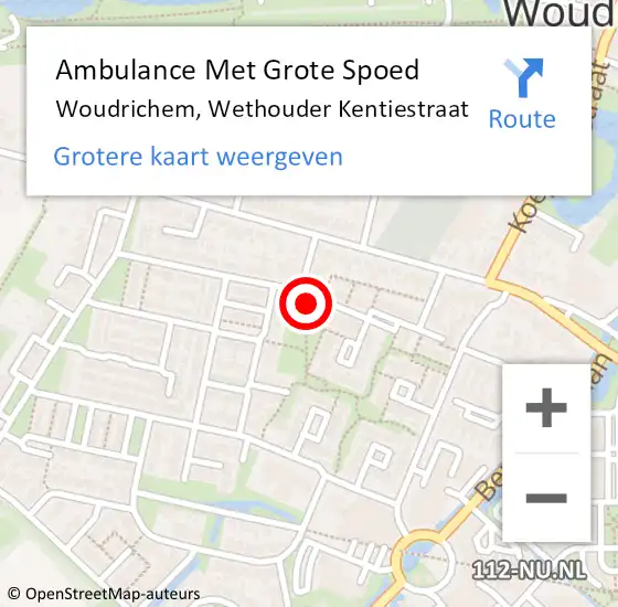 Locatie op kaart van de 112 melding: Ambulance Met Grote Spoed Naar Woudrichem, Wethouder Kentiestraat op 12 oktober 2014 10:57