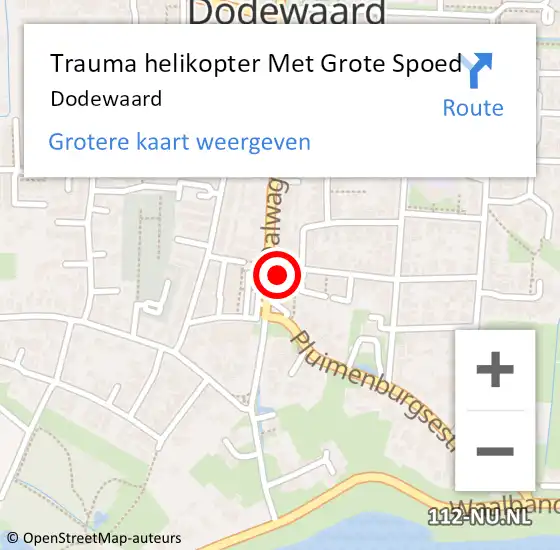 Locatie op kaart van de 112 melding: Trauma helikopter Met Grote Spoed Naar Dodewaard op 8 juli 2024 12:18