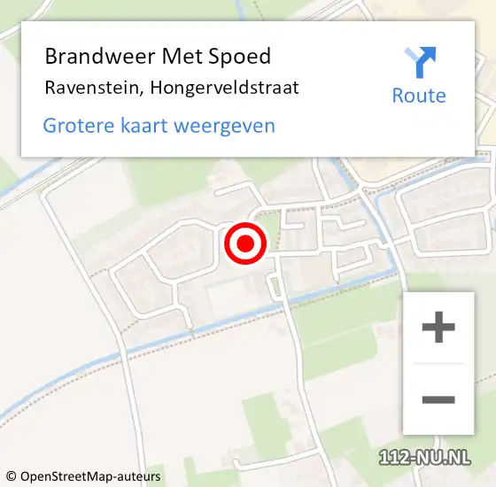 Locatie op kaart van de 112 melding: Brandweer Met Spoed Naar Ravenstein, Hongerveldstraat op 8 juli 2024 12:38