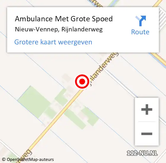 Locatie op kaart van de 112 melding: Ambulance Met Grote Spoed Naar Nieuw-Vennep, Rijnlanderweg op 8 juli 2024 12:43