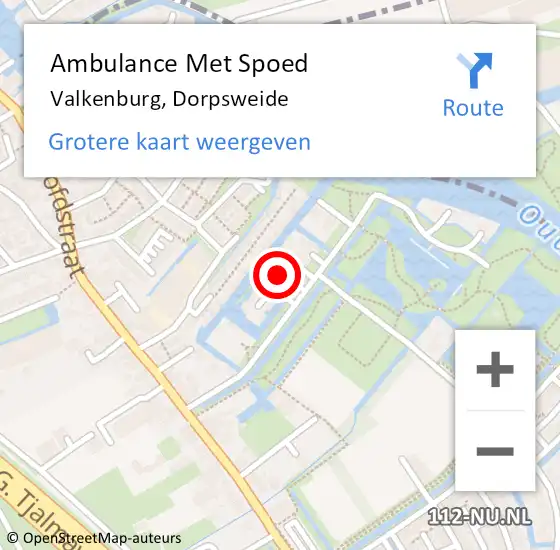 Locatie op kaart van de 112 melding: Ambulance Met Spoed Naar Valkenburg, Dorpsweide op 8 juli 2024 12:43