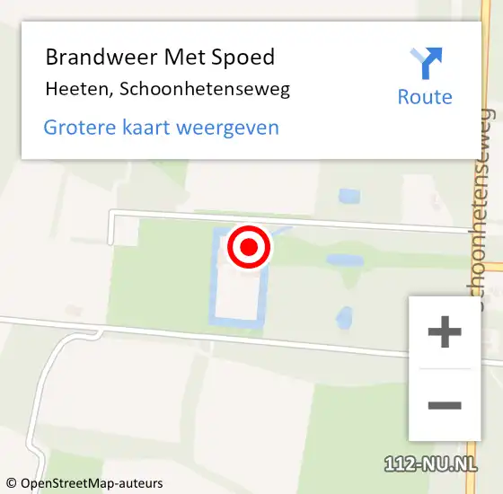 Locatie op kaart van de 112 melding: Brandweer Met Spoed Naar Heeten, Schoonhetenseweg op 8 juli 2024 12:56