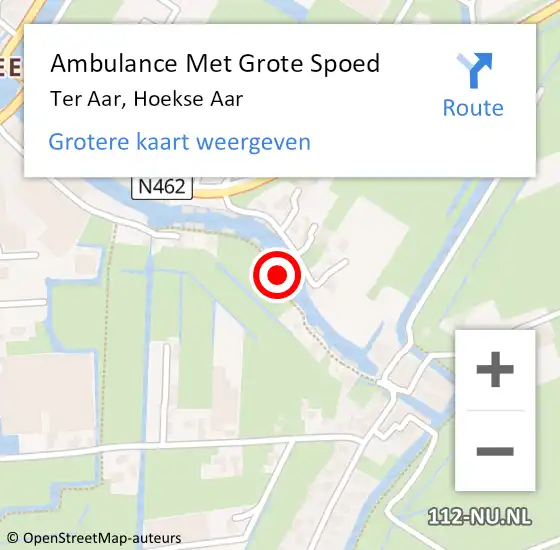 Locatie op kaart van de 112 melding: Ambulance Met Grote Spoed Naar Ter Aar, Hoekse Aar op 8 juli 2024 13:00