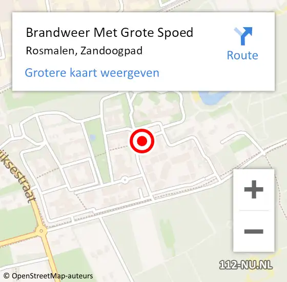 Locatie op kaart van de 112 melding: Brandweer Met Grote Spoed Naar Rosmalen, Zandoogpad op 8 juli 2024 13:10