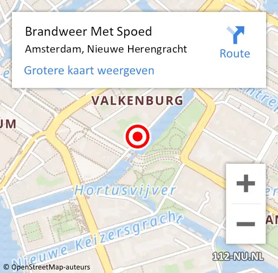 Locatie op kaart van de 112 melding: Brandweer Met Spoed Naar Amsterdam, Nieuwe Herengracht op 8 juli 2024 13:37