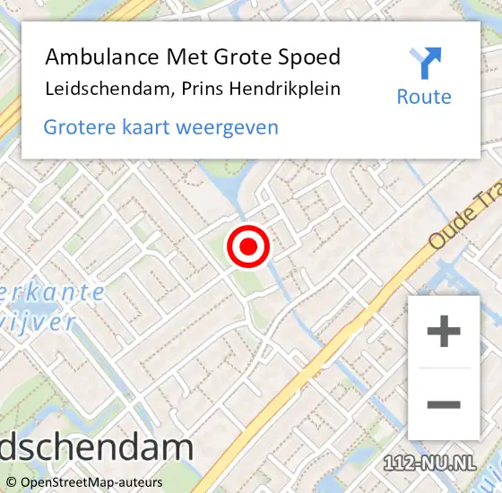 Locatie op kaart van de 112 melding: Ambulance Met Grote Spoed Naar Leidschendam, Prins Hendrikplein op 8 juli 2024 13:44