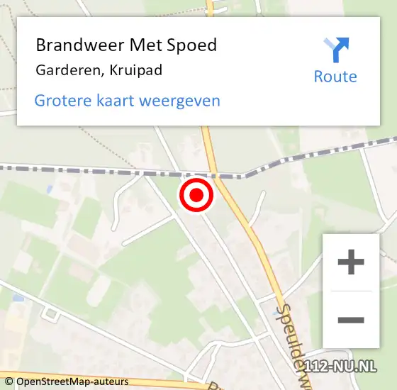 Locatie op kaart van de 112 melding: Brandweer Met Spoed Naar Garderen, Kruipad op 8 juli 2024 13:44