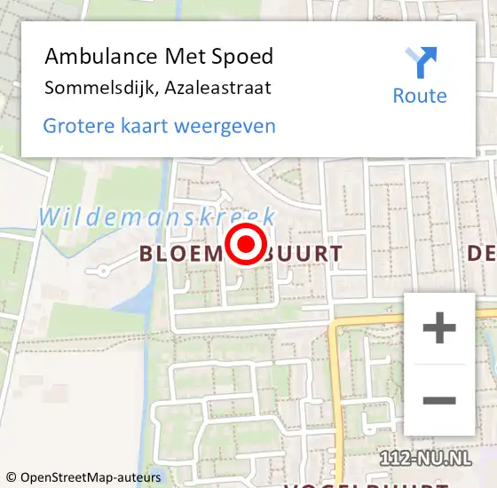 Locatie op kaart van de 112 melding: Ambulance Met Spoed Naar Sommelsdijk, Azaleastraat op 8 juli 2024 13:45