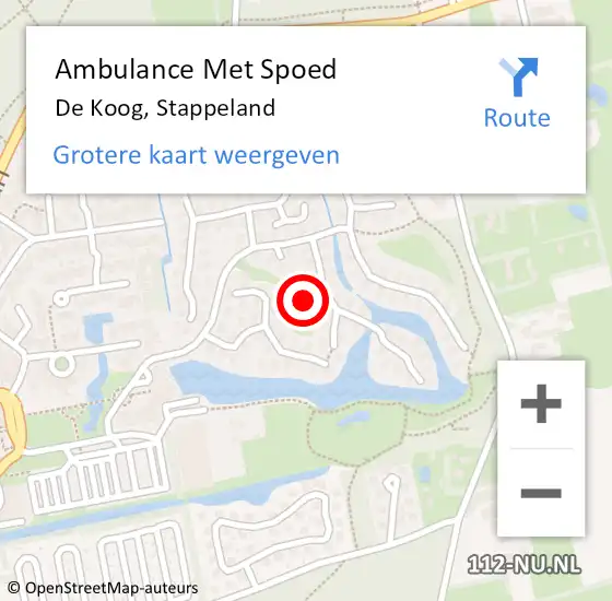 Locatie op kaart van de 112 melding: Ambulance Met Spoed Naar De Koog, Stappeland op 8 juli 2024 13:46