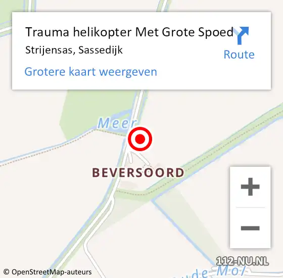 Locatie op kaart van de 112 melding: Trauma helikopter Met Grote Spoed Naar Strijensas, Sassedijk op 8 juli 2024 13:51