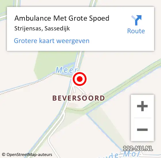 Locatie op kaart van de 112 melding: Ambulance Met Grote Spoed Naar Strijensas, Sassedijk op 8 juli 2024 13:51