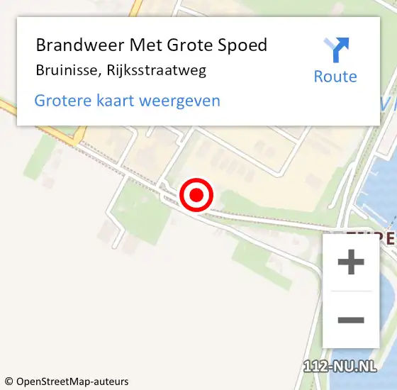 Locatie op kaart van de 112 melding: Brandweer Met Grote Spoed Naar Bruinisse, Rijksstraatweg op 8 juli 2024 13:53