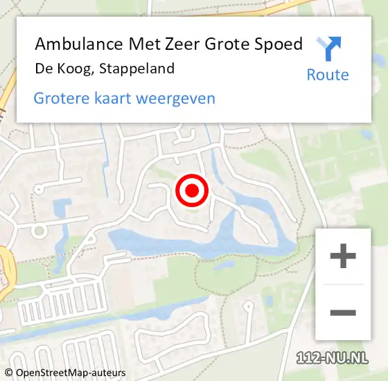 Locatie op kaart van de 112 melding: Ambulance Met Zeer Grote Spoed Naar De Koog, Stappeland op 8 juli 2024 13:53