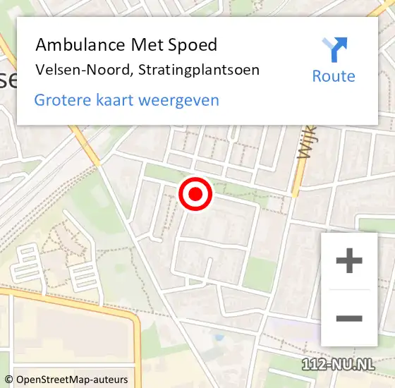 Locatie op kaart van de 112 melding: Ambulance Met Spoed Naar Velsen-Noord, Stratingplantsoen op 8 juli 2024 14:05