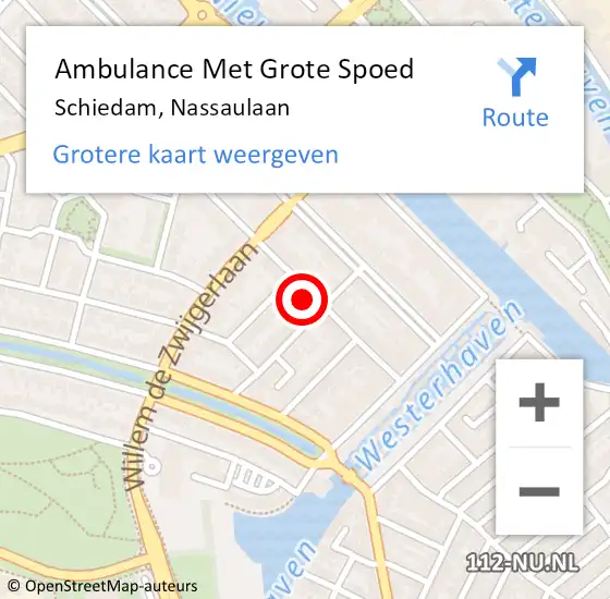 Locatie op kaart van de 112 melding: Ambulance Met Grote Spoed Naar Schiedam, Nassaulaan op 8 juli 2024 14:10