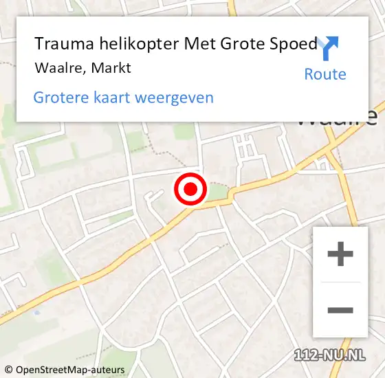 Locatie op kaart van de 112 melding: Trauma helikopter Met Grote Spoed Naar Waalre, Markt op 8 juli 2024 14:20