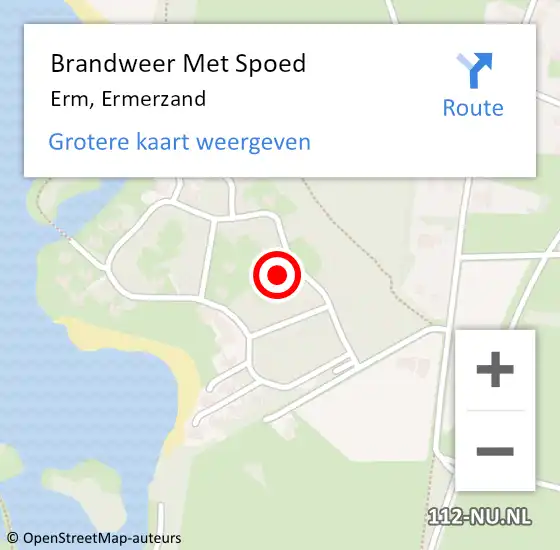 Locatie op kaart van de 112 melding: Brandweer Met Spoed Naar Erm, Ermerzand op 8 juli 2024 14:20