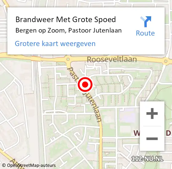 Locatie op kaart van de 112 melding: Brandweer Met Grote Spoed Naar Bergen op Zoom, Pastoor Jutenlaan op 8 juli 2024 14:26