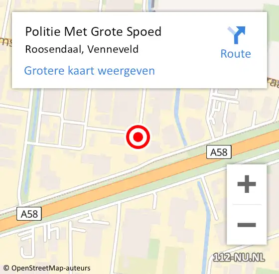 Locatie op kaart van de 112 melding: Politie Met Grote Spoed Naar Roosendaal, Venneveld op 8 juli 2024 14:55