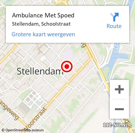 Locatie op kaart van de 112 melding: Ambulance Met Spoed Naar Stellendam, Schoolstraat op 8 juli 2024 15:19