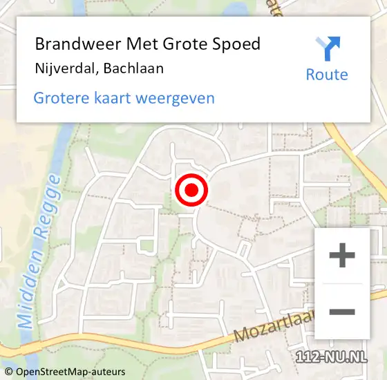 Locatie op kaart van de 112 melding: Brandweer Met Grote Spoed Naar Nijverdal, Bachlaan op 8 juli 2024 15:19