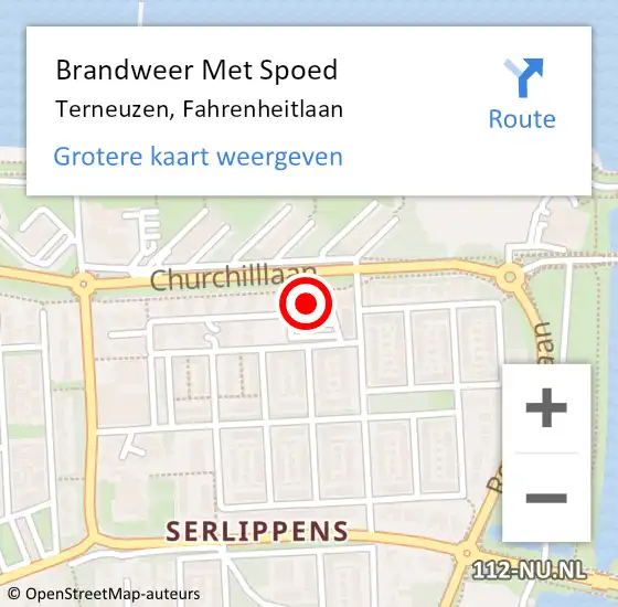 Locatie op kaart van de 112 melding: Brandweer Met Spoed Naar Terneuzen, Fahrenheitlaan op 8 juli 2024 15:40