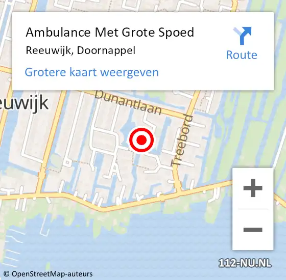 Locatie op kaart van de 112 melding: Ambulance Met Grote Spoed Naar Reeuwijk, Doornappel op 8 juli 2024 15:50