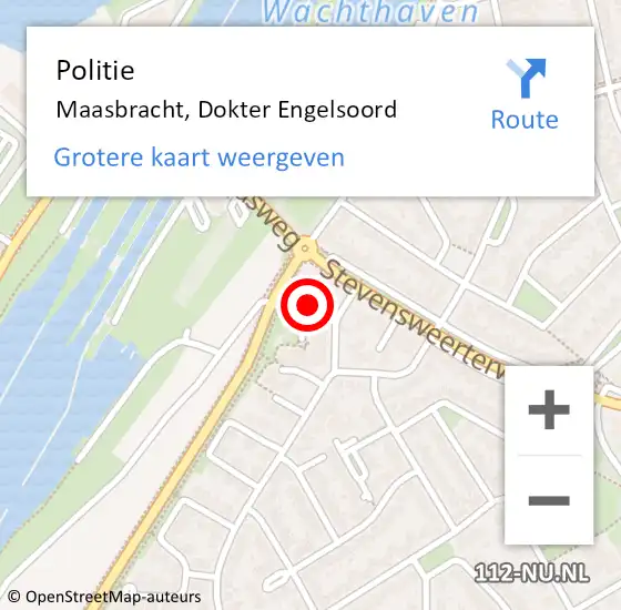 Locatie op kaart van de 112 melding: Politie Maasbracht, Dokter Engelsoord op 8 juli 2024 16:24