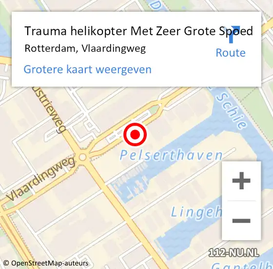 Locatie op kaart van de 112 melding: Trauma helikopter Met Zeer Grote Spoed Naar Rotterdam, Vlaardingweg op 8 juli 2024 17:06