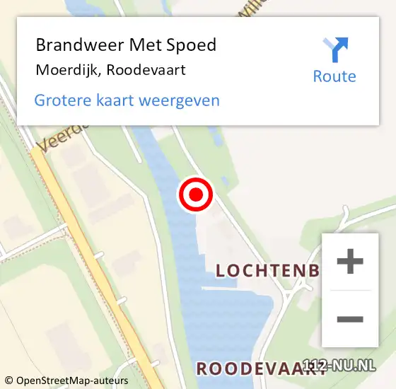 Locatie op kaart van de 112 melding: Brandweer Met Spoed Naar Moerdijk, Roodevaart op 8 juli 2024 17:07