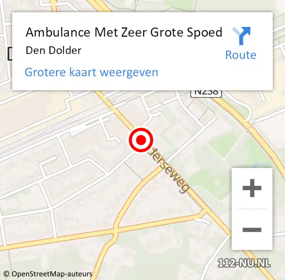 Locatie op kaart van de 112 melding: Ambulance Met Zeer Grote Spoed Naar Den Dolder op 8 juli 2024 17:11