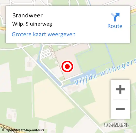 Locatie op kaart van de 112 melding: Brandweer Wilp, Sluinerweg op 8 juli 2024 18:08