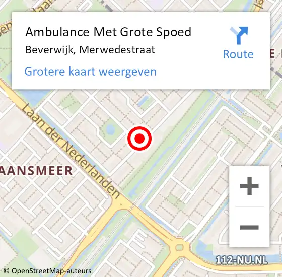 Locatie op kaart van de 112 melding: Ambulance Met Grote Spoed Naar Beverwijk, Merwedestraat op 8 juli 2024 18:16