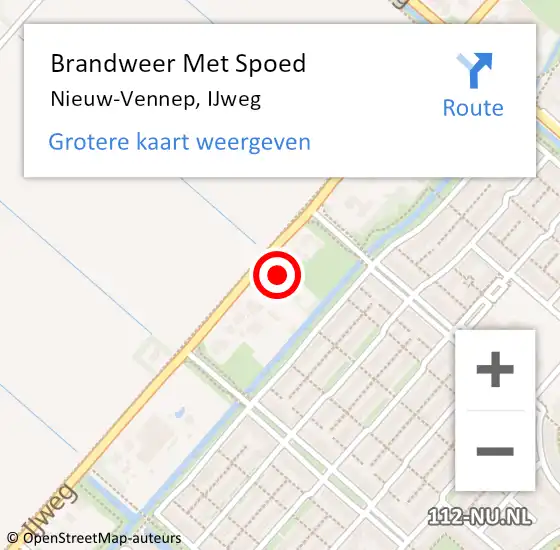 Locatie op kaart van de 112 melding: Brandweer Met Spoed Naar Nieuw-Vennep, IJweg op 8 juli 2024 18:22