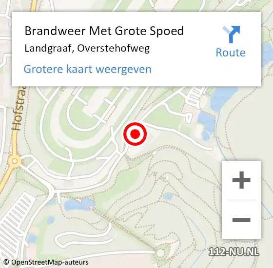 Locatie op kaart van de 112 melding: Brandweer Met Grote Spoed Naar Landgraaf, Overstehofweg op 8 juli 2024 18:47