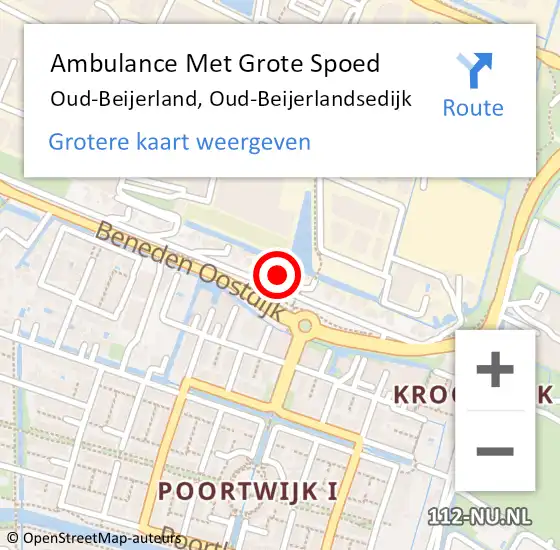 Locatie op kaart van de 112 melding: Ambulance Met Grote Spoed Naar Oud-Beijerland, Oud-Beijerlandsedijk op 8 juli 2024 19:00