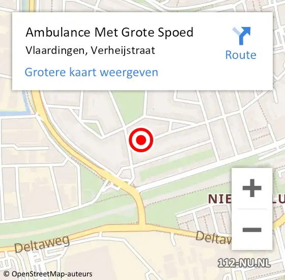 Locatie op kaart van de 112 melding: Ambulance Met Grote Spoed Naar Vlaardingen, Verheijstraat op 8 juli 2024 19:01