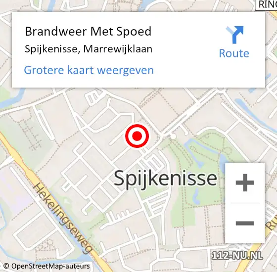 Locatie op kaart van de 112 melding: Brandweer Met Spoed Naar Spijkenisse, Marrewijklaan op 8 juli 2024 19:25