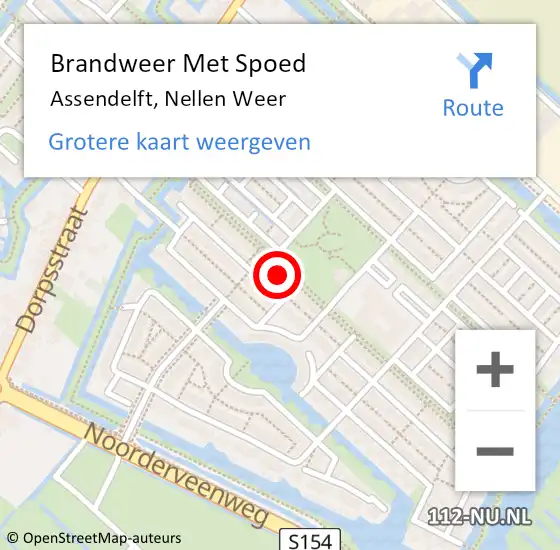 Locatie op kaart van de 112 melding: Brandweer Met Spoed Naar Assendelft, Nellen Weer op 8 juli 2024 19:30