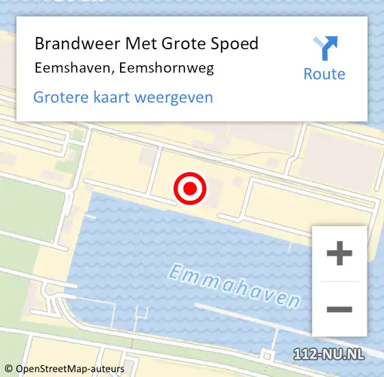 Locatie op kaart van de 112 melding: Brandweer Met Grote Spoed Naar Eemshaven, Eemshornweg op 8 juli 2024 19:40