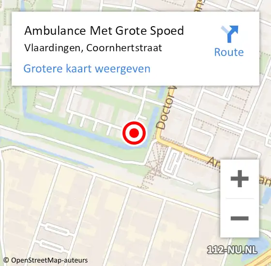 Locatie op kaart van de 112 melding: Ambulance Met Grote Spoed Naar Vlaardingen, Coornhertstraat op 8 juli 2024 19:45