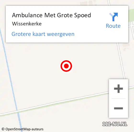 Locatie op kaart van de 112 melding: Ambulance Met Grote Spoed Naar Wissenkerke op 8 juli 2024 19:45