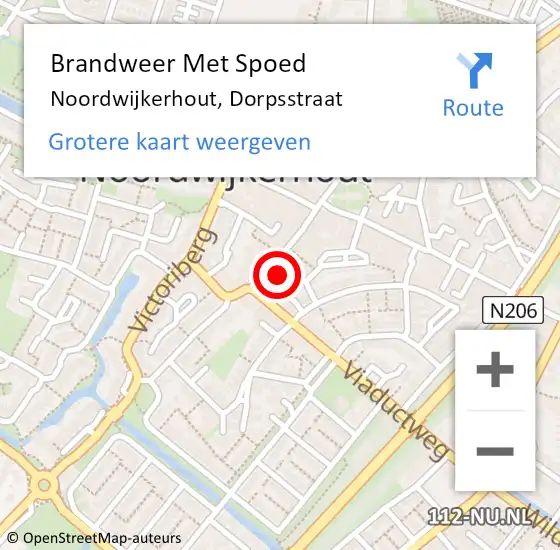 Locatie op kaart van de 112 melding: Brandweer Met Spoed Naar Noordwijkerhout, Dorpsstraat op 8 juli 2024 19:59