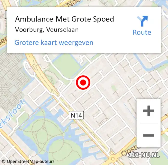 Locatie op kaart van de 112 melding: Ambulance Met Grote Spoed Naar Voorburg, Veurselaan op 8 juli 2024 20:18