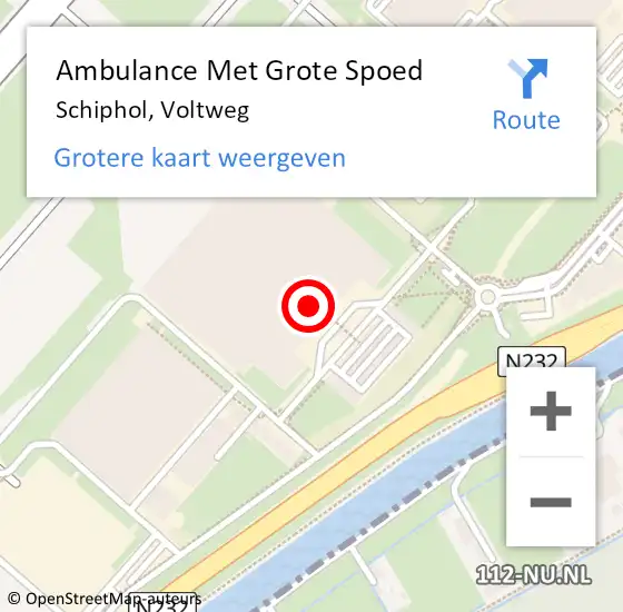 Locatie op kaart van de 112 melding: Ambulance Met Grote Spoed Naar Schiphol, Voltweg op 8 juli 2024 21:01